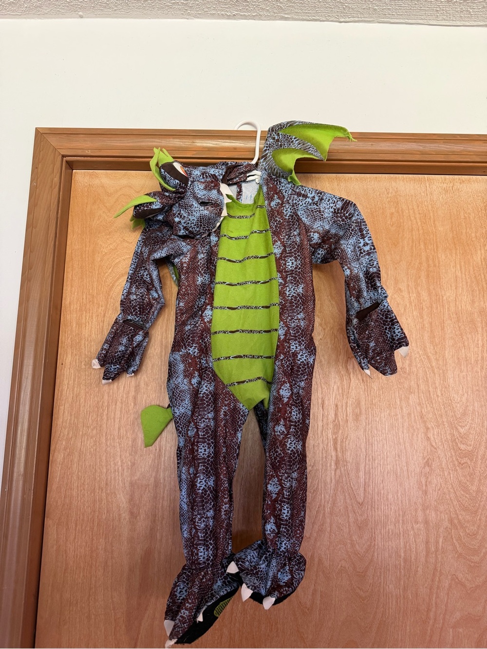 Green & Brown Dragon Kids Costume - Hooded Onesie